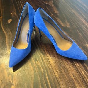 Tory Burch Blue Suede Stiletto Heels; Great Condition